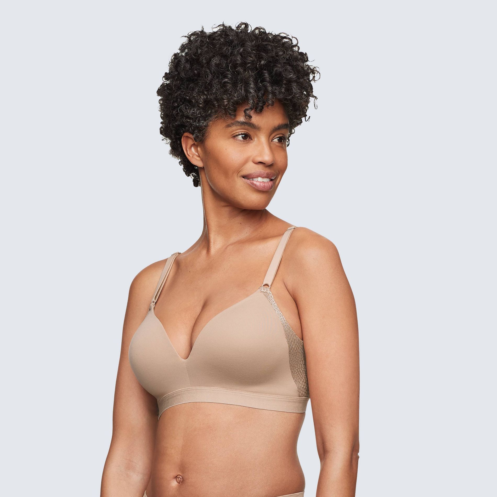 Simply Perfect by Warner's Women's Supersoft Wireless Lift Back-Smoothing T-Shirt Bra RN1191T - Almond 40C: Recycled Polyester