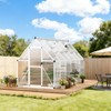 6x11 FT Greenhouse for Outdoors, Lockable Door and Ajustable Roof Vent, Polycarbonate Greenhouse with Windproof Aluminum Frame - 4 of 4