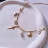 Dainty Gold Paperclip Charm Necklace With Shell, Moon, Star, Cross & Hexagram Pendant - Non-Tarnish Summer Beach Jewelry For Women - 4 of 4