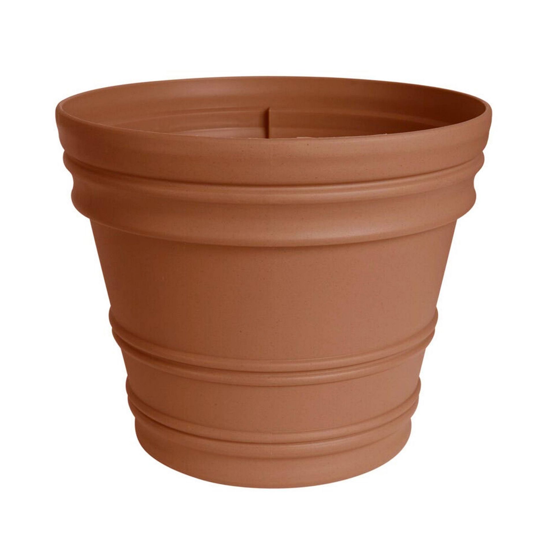 Bloem Rolled Rim Indoor Outdoor Planter Pot Terracotta Orange 21.5"x19.5"