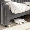 coucheta Platform Bed Frame with 50.2" Headboard, Velvet Upholstered Bed Frame Nailhead Trim, No Box Spring Needed - 3 of 4