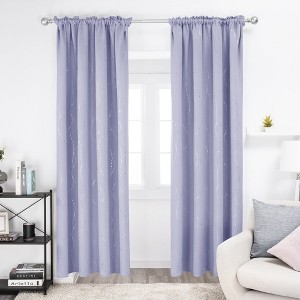 Deconovo Silver Dots Rod Pocket Curtains – 2 Panels, Light-Reducing & Stylish - 1 of 4