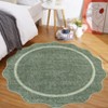 Scalloped Washable Bordered Living Room Bedroom Rug, Ultra Thin Non Slip Indoor Farmhouse Carpet for Dining Room - 4 of 4