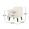 CAVINAS Luxury Padded Arm Chair,Modern Accent Chair with Tonal Piping and Birch Legs,Plush Comfy Chairs for Living Room,Office,Ivory - 3 of 4