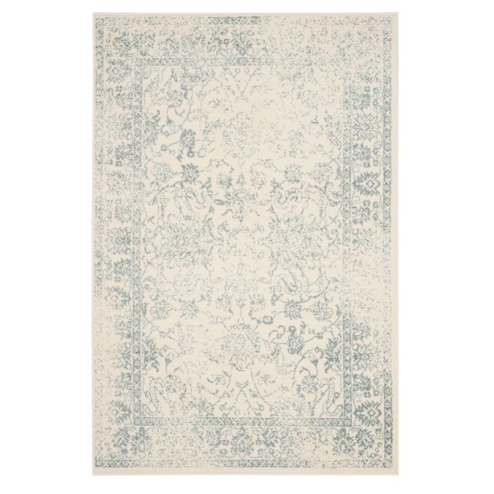 Ivory/Slate Medallion Loomed Area Rug 4'X6' - Safavieh