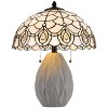 Cal Lighting 20.13" Height Tiffany Cement Table Lamp in White - 2 of 4