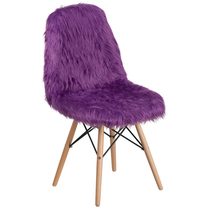 Emma and Oliver Shaggy Dog Fur Accent Chair, 1 of 11