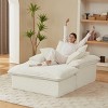 Dolonm Single Large-sized Sofa with Foot Pedals, Multi Part Activity Design, Corduroy Fabric, Removable and Washable,White - 3 of 4
