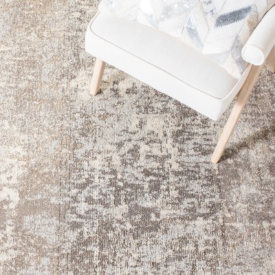 Chic Metro-Mod 9' x 12' Grey Synthetic Reversible Area Rug