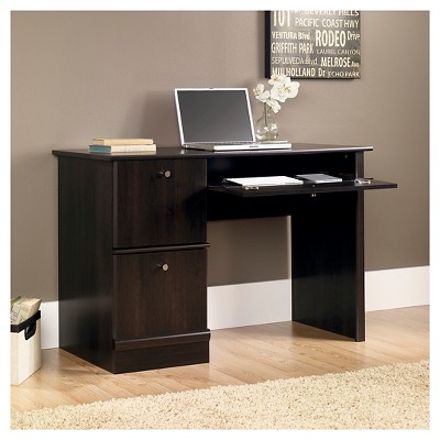 Cinnamon Cherry Computer Desk with Keyboard Tray and File Storage
