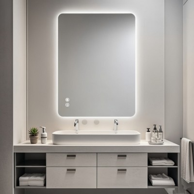 LED Bathroom Vanity Mirror with 3-Color Temperatures, Rectangular Anti-Fog Wall-Mounted Mirror for Bathroom – The Pop Home