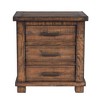 Dexmalle Rustic 3-Drawer Wood Nightstand for Bedroom,Brown - 4 of 4