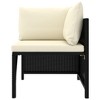 vidaXL Corner Sofa Black PE rattan, powder-coated steel, fabric polyester - 2 of 2