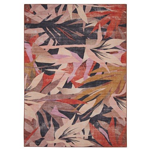 Sanger Washable Outdoor Rug Orange/Cream - Linon - image 1 of 4