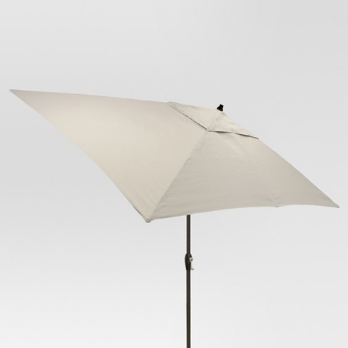 10 X 6 Rectangular Patio Umbrella Duraseason Fabric Linen Black Pole Threshold Target