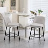 KTMBDW Bar Stools Set of 2, Linen Cloth Swivel Barstools, Kitchen Counter Height Bar Chairs with Upholstered Back for Kitchen, Dining Room - 2 of 4