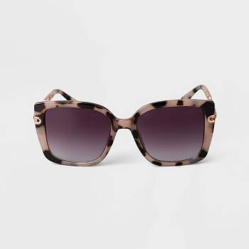 Women's Square Crystal Aviator Sunglasses - A New Day™ Pink : Target