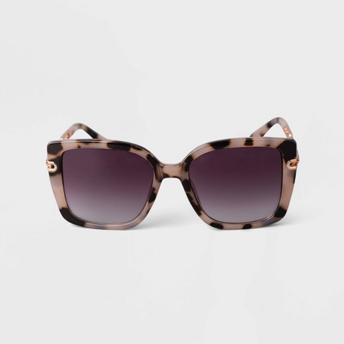 Turn Up The Sunshine Large Square Frame Tortoiseshell Sunglasses – Pink Lily