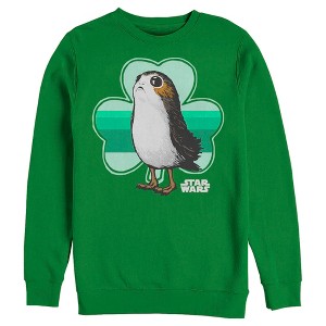 Men's Star Wars St. Patrick's Day Porg and a Shamrock Sweatshirt - 1 of 4