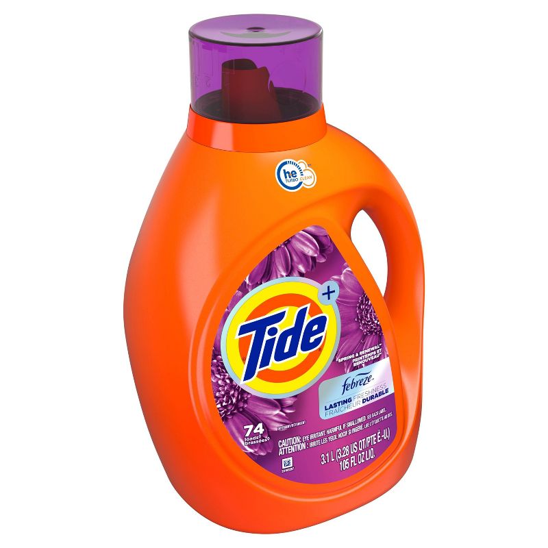 Tide Plus Febreze High Efficiency Liquid Laundry Detergent - Spring & Renewal, 3 of 10