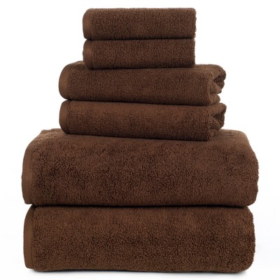 6pc Striped Bath Towel Set Brown - Yorkshire Home