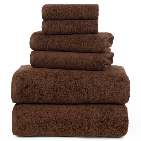 2pc Luxury Cotton Bath Towels Sets Taupe Brown - Yorkshire Home : Target