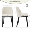 Modern Dining Chairs Set of 4/6, Linen Upholstered Kitchen Chairs with Curved Back & Solid Wood Legs - 2 of 4
