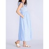 Women's Sleeveless Ruffle Shoulder Smocked Maxi Dress | Motherhood Maternity - 3 of 4