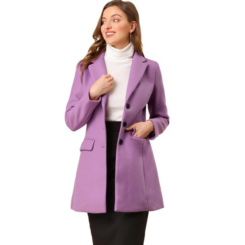 Allegra K Women's Lapel Single-Breasted Long Outerwear Winter Coats :  : Clothing, Shoes & Accessories