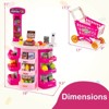 Costway 76 PCS Pretend Play Grocery Store Set with Shopping Cart Scale Scanner Light Sound Pink/Multicolor - 3 of 4