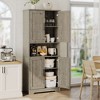 70in Tall Kitchen Pantry Cabinet with 4 Doors, Adjustable Shelves, Open Shelf, Tall Cupboard for Dining Room, Bathroom, Laundry Room - 2 of 4