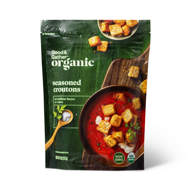 Organic Seasoned Croutons - 4.5oz - Good &#38; Gather&#8482;, 1 of 5