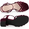 BLISSFUL STEP Women's Velvet Chunky Heel Slingback Heeled Sandals - 4 of 4