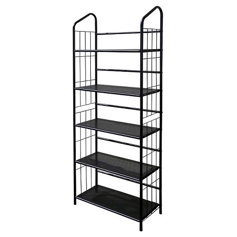 64 5 Tier Metal Book Shelf Black - Ore International