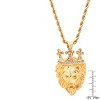 Steeltime Men's stainless steel simulated diamond king lion pendant. Color Options: Silver, Gold - 3 of 4