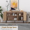 Brafabhome Sideboard Buffet Cabinet with 3 Rattan Doors, Wood Storage Credenza with Steel Legs for Living Room, Dining Room, Entryway, Kitchen | Beige - 3 of 4