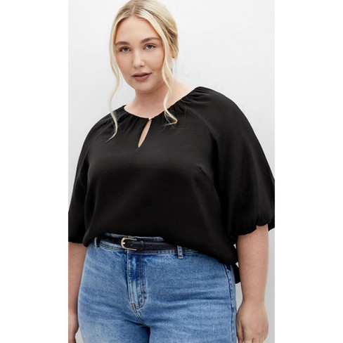 Women's Plus Size Alyssia Top - black | CITY CHIC - image 1 of 4