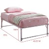 Kings Brand Furniture Twin Size Metal Pop up Trundle Day Bed Frame with Wheels- Sturdy and Elegant Space-Saving Solution - 4 of 4