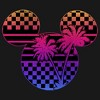 Girl's Disney Mickey Mouse Neon Palm Trees Silhouette T-Shirt - 2 of 4
