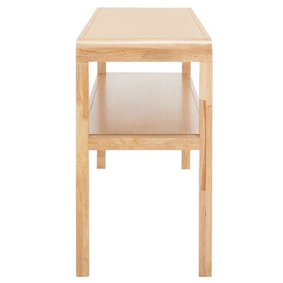 Omara Natural Solid Wood 53'' Modern 2-Tier Console Table