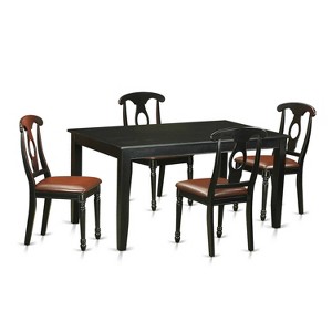HomeStock 5-Pc Black Finish Solid Wood Top - Dining Room Set - Seats 4 - 1 of 4