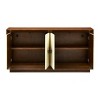 Treasure Trove Accents 4 Door Credenza: Vintage-Inspired, Raffia Wrapped, Gold Hardware, Adjustable Shelves - 4 of 4