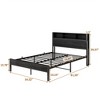 Sapphtopaz Platform Bed Frame with Bookcase Storage Headboard, Metal Bed Frame with Charging Station, No Box Spring Needed, Noise-Free - 3 of 4