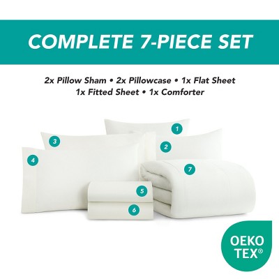King White Organic Microfiber 7-Piece Bed in a Bag Set