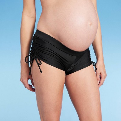 Maternity Side-Tie Swim Shorts - Isabel Maternity by Ingrid & Isabel™ Black