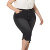 Agnes Orinda Women's Plus Size Fashion Denim Frayed Hem Washed Jeans Capri - 2 of 4