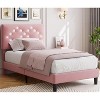 Upholstered Platform Bed, Bed Frame with Button Tufted Headboard and Under-Bed Storage Space - 2 of 4