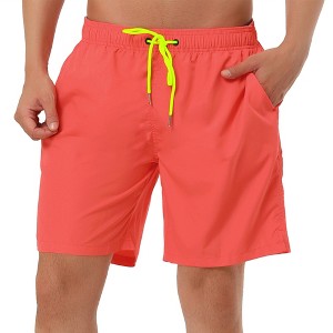 Lars Amadeus Men's Solid Beach Shorts Drawstring Surfing Mesh Lining Swimwear Board Shorts - 1 of 4