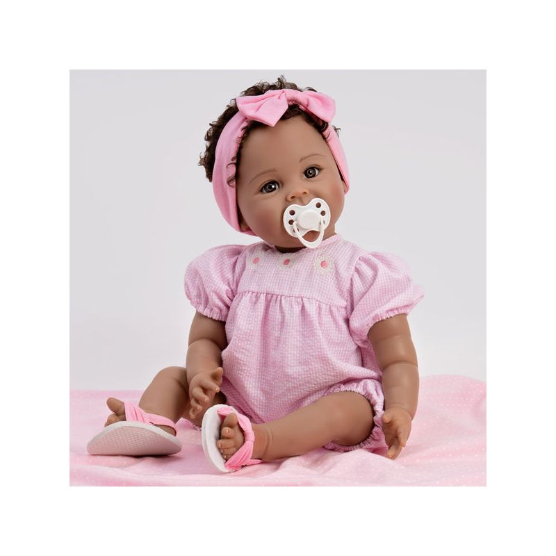 Paradise Galleries Black Reborn Toddler Doll Daisy May, with Rooted Hair & Magnetic Pacifier, 20 inch Baby Girl, 5-Piece Gift Set, 1 of 5