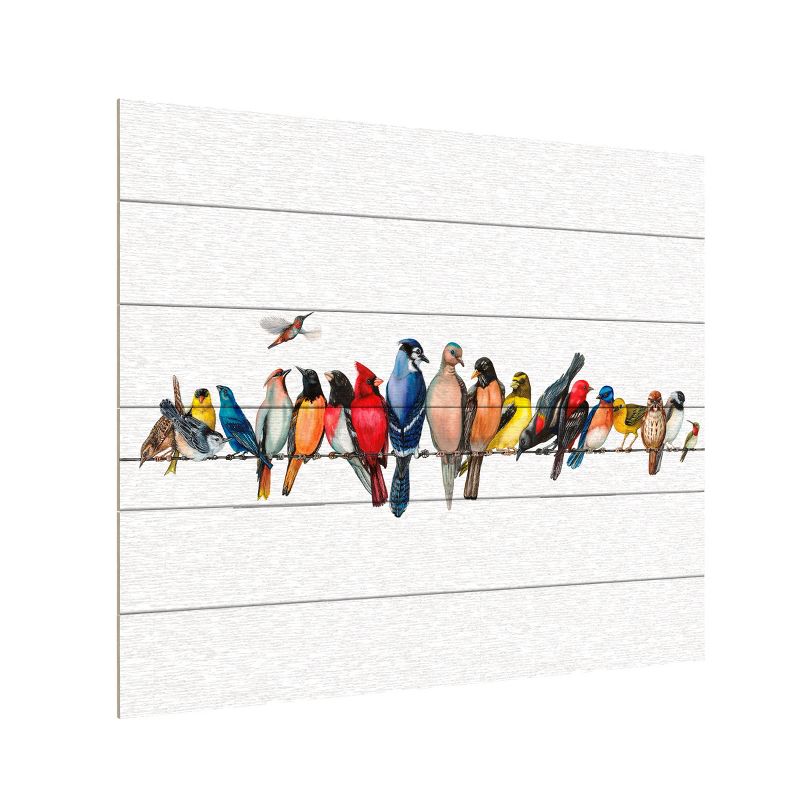 Colorful Tropical Birds on White Canvas Wall Art